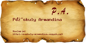 Páskuly Armandina névjegykártya
